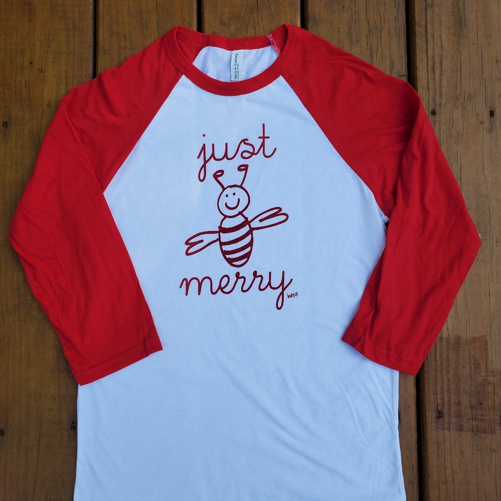 just bee merry baseball shirt